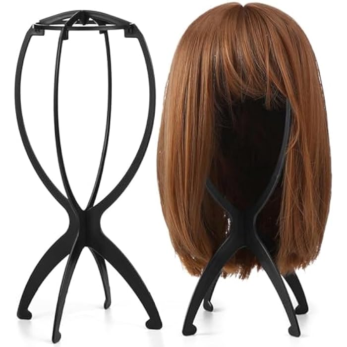 Wig Stand - Wig Head Stand, For Portable Use, Foldable Design & Sturdy Plastic Construction, For Salons, Home Use & Travel, Quick Setup, One Pieces - Image 1